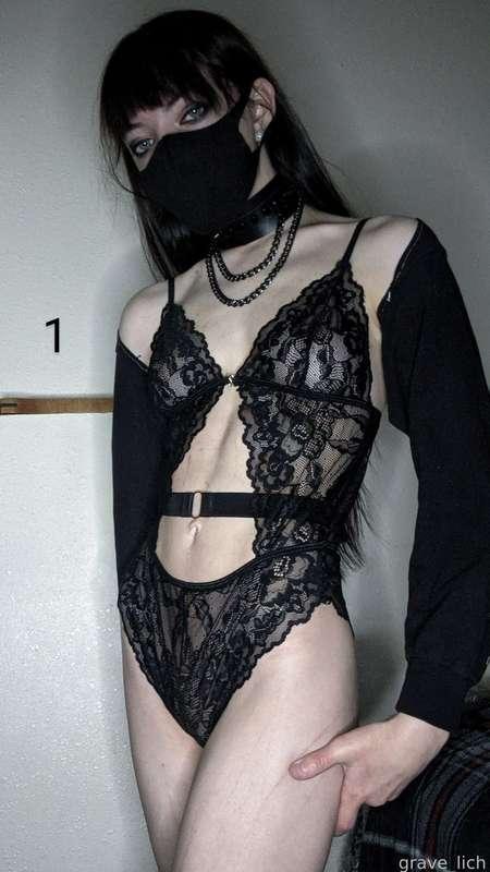 Bunch of stuff from Throne arrived yesterday thanks to a lovely and indulgent Master...I'm a bit overwhelmed 😳 though, I'm absolutely in love with the third--the strappy two-piece 🥰 Which do you like best?

#lingerie #lace #ass #smalltits #petite #pale #pvc #wetlook #drylook #fyp