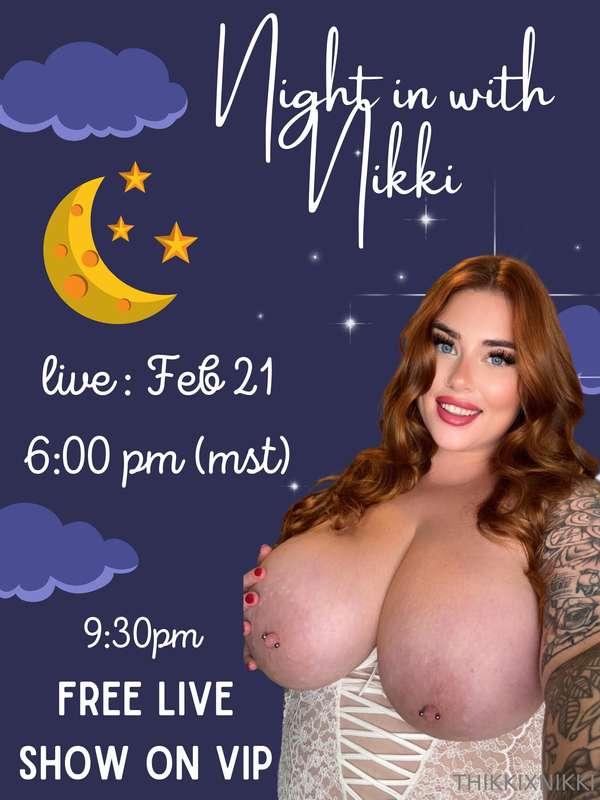 Going live on my free page tonight @thikkixnikki Then after ..