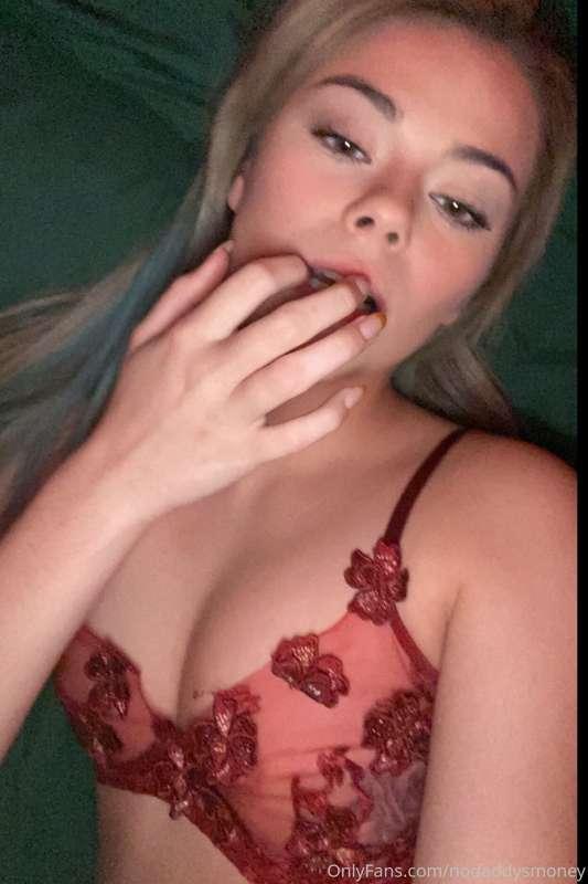 Waiting for you to let me suck your fingers 😛