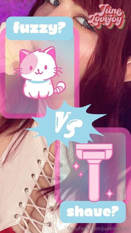 It’s time for you all to help me decide;FUZZY 🍑 or SHAVED🍒?T..