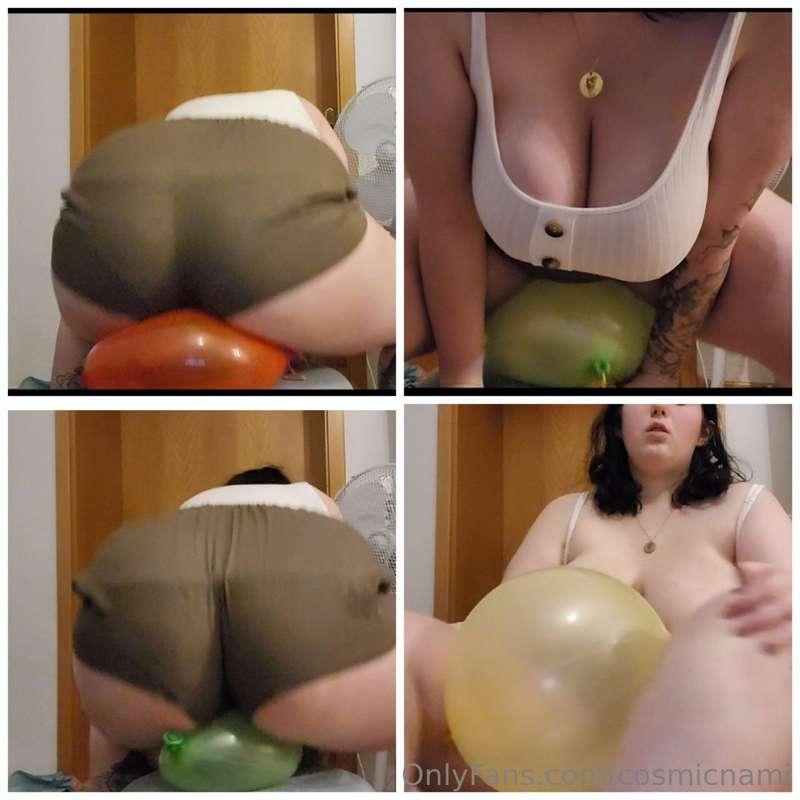 Three 18 inch balloons become victim to my big ass and thick..