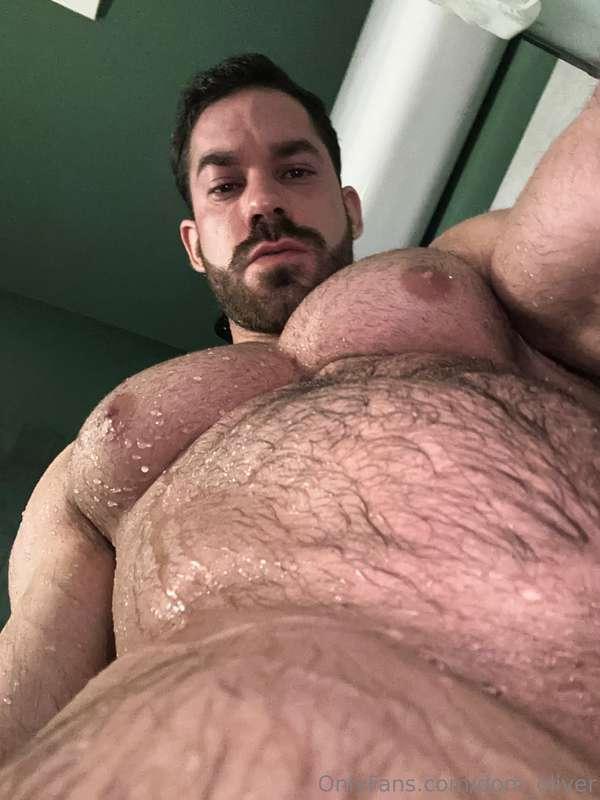 Soaked, hairy, and pumped. The water’s dripping off every in..