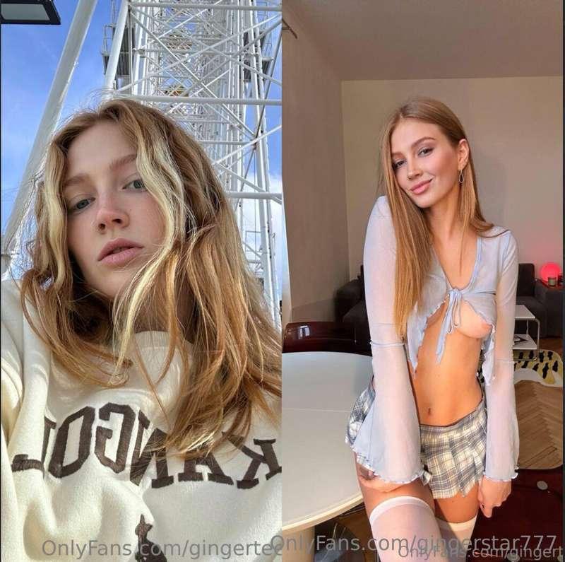 Cutie redhead @gingerteenyfree is waiting for you on her pag..