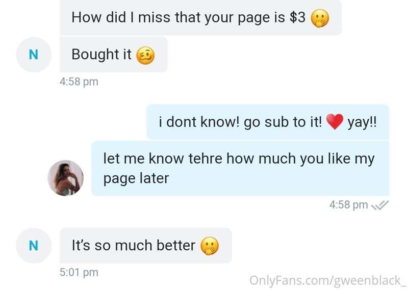 Reviews are in!!

Onlyfans.com/GweenBlack 😉

Only 3$