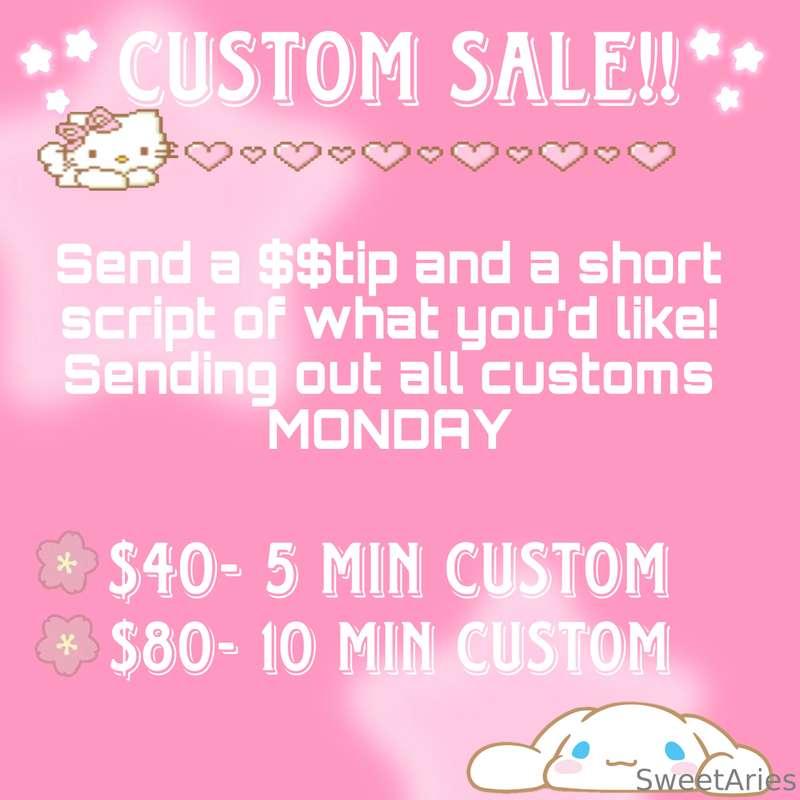 I’ll be having a custom video sale this week! Come and get s..