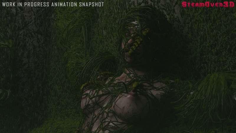 Claire Redfield becomes a breeding vessel for parasites WIP animation stills