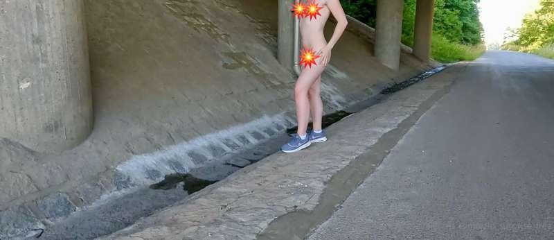 I'm not wearing anything under my dress, which I take off un..
