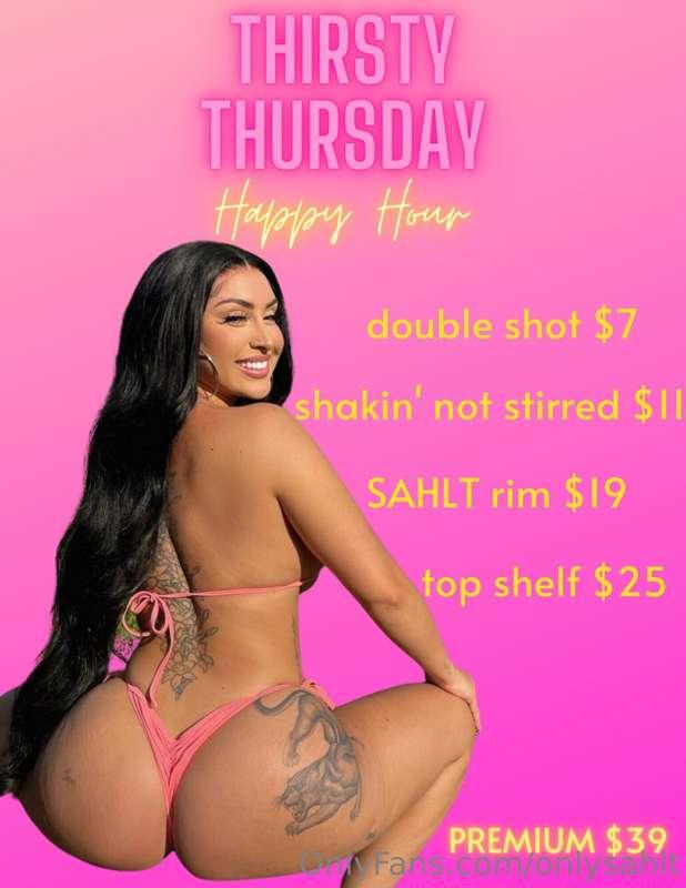 HAPPY ENDING HAPPY HOUR

Double shot (titties) 
Shakin’ not ..