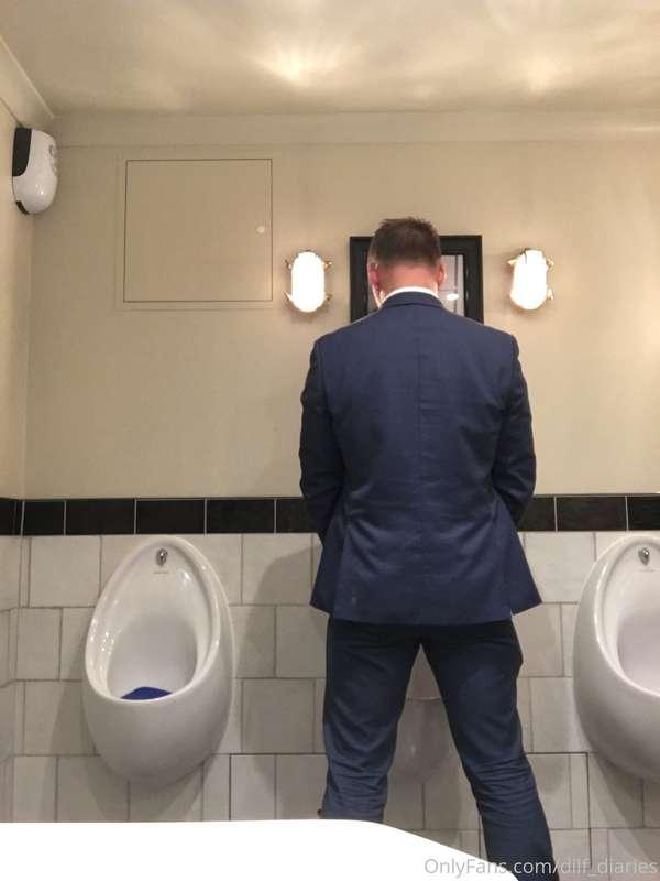Never hornier than when suited at a public urinal