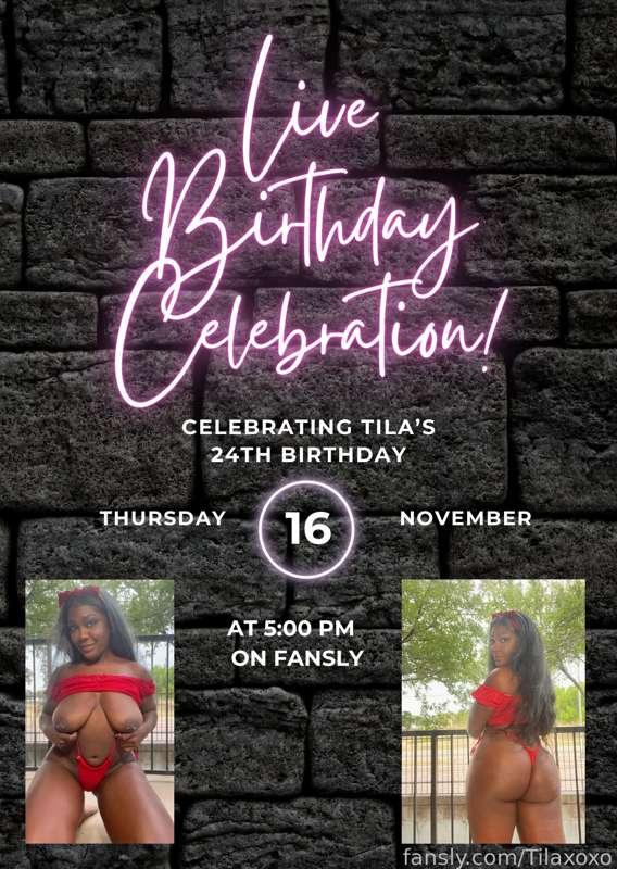 My Birthday is tomorrow 🥳 And you are all invited to my Live Birthday Celebration! I will be going live here on Fansly tomorrow at 5:00 pm CST and doing some interesting stuff and chatting with you live. Don't miss it :)

Also, anyone that purchases something from my Amazon wishlist from now until the ending of the month will get a special gift from me ⬇️
https://www.amazon.com/hz/wishlist/ls/3109KI1G6QFHT?ref_=wl_share