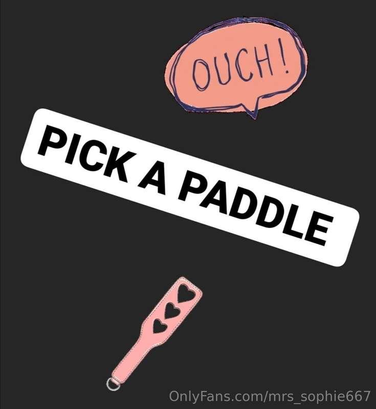 🎯 𝐏𝐈𝐂𝐊 𝐀 𝐏𝐀𝐃𝐃𝐋𝐄

Choose the paddle you like the most and you..
