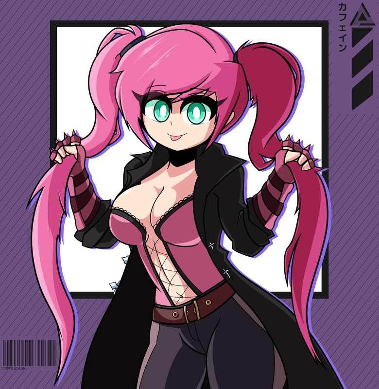 twintail girl half body commission thing