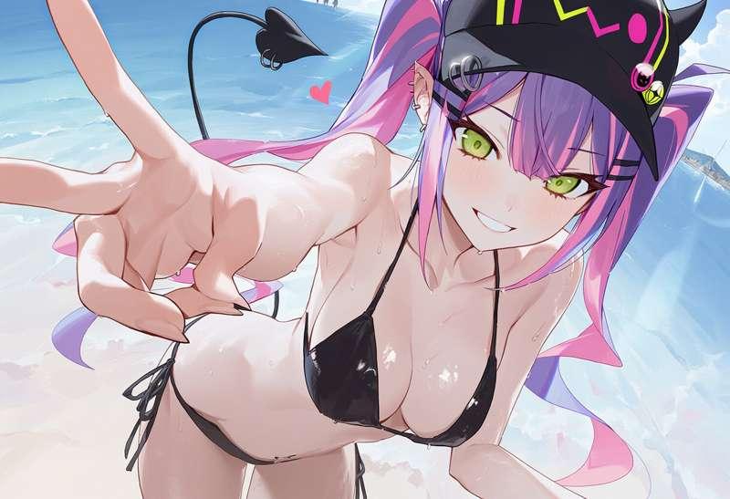 海辺でエッチ 常闇トワ Towa at beach (113p)
