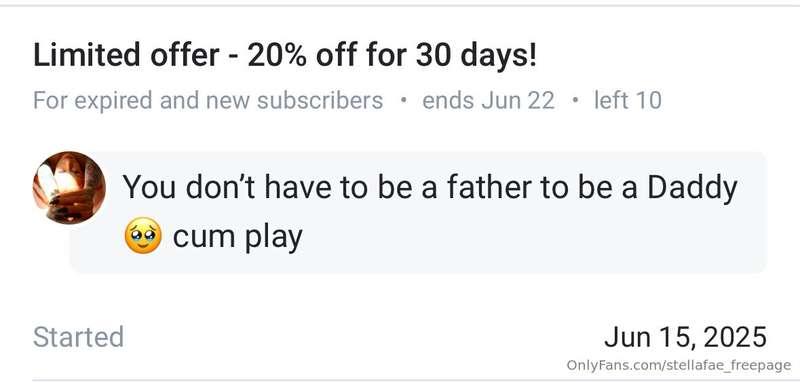 https://onlyfans.com/stellafaeVIP page on sale today Who wan..