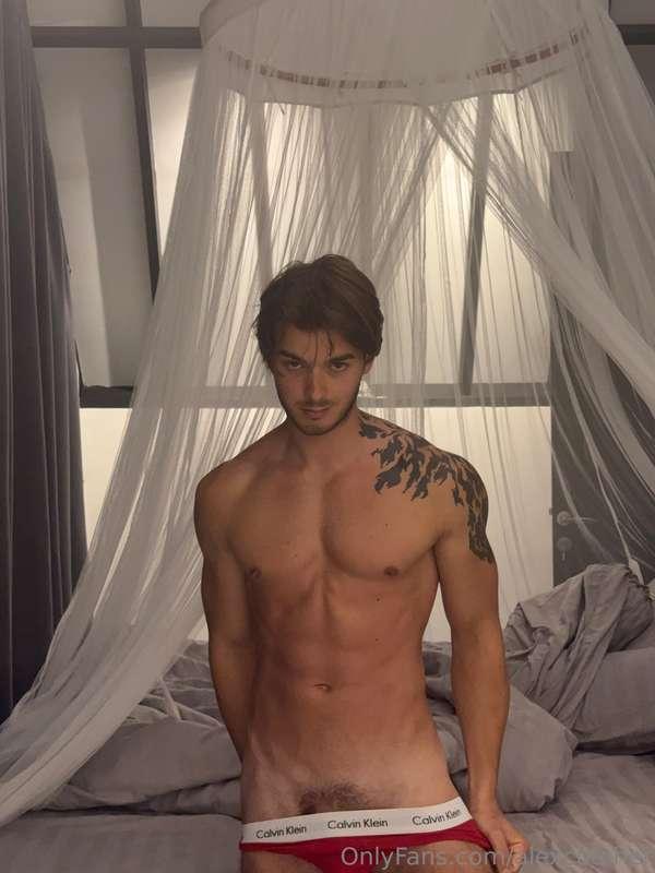 On the bed, half-exposed… want to see the rest? 😈🍆🛏️I’m in t..