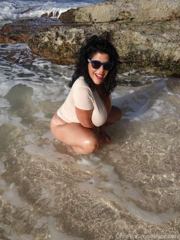 See Thru Bodysuit at the beach. Sexy!