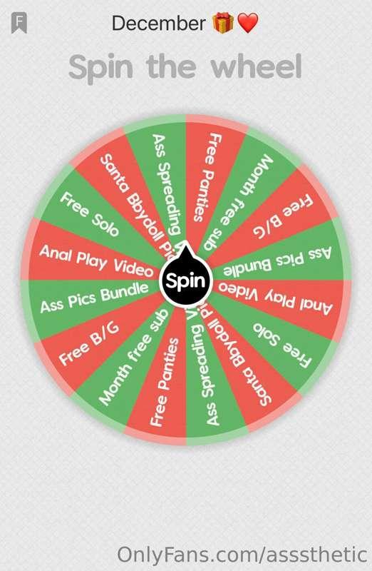 **New Spin The Wheel** 🎄❤️✨
$10- 1 spin 
$18- 2 spins 
$27- ..