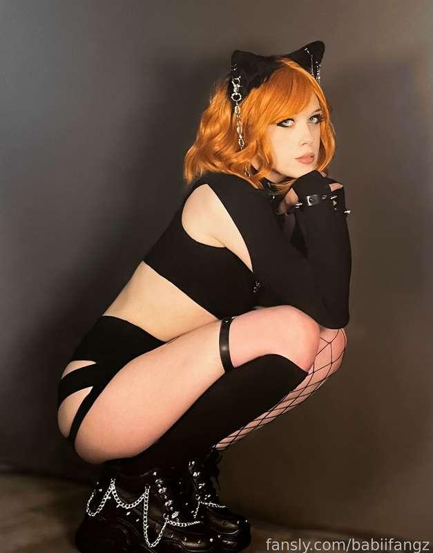 Yall mind if I come over and meow aggressively?

Hope you like goth cat girls because this stray one is here to stay~ 

