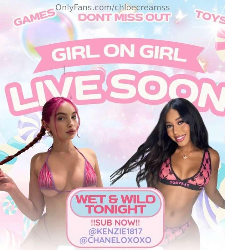 GIRL ON GIRL NAUGHTINESS TONIGHT 😈💦@kenzie1817 with @chanelo..