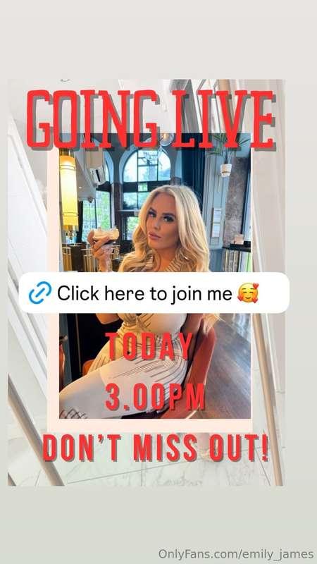 Go to the main page today to catch me live! Getting up to fi..