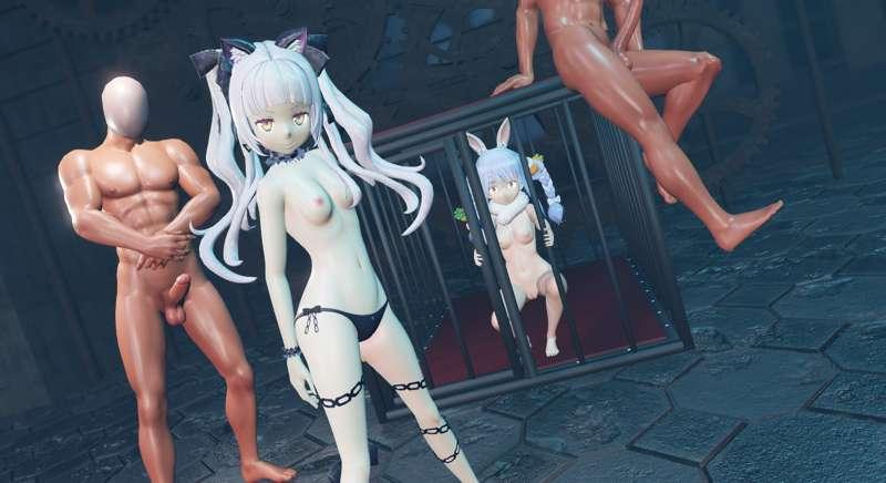 【2K & FullHD】 Conqueror - Murasaki Shion Dance & Usada Pekora Rabbit Cage