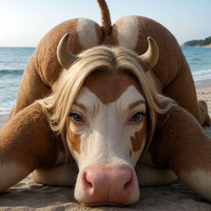 Head in the Sand - Beach Cow