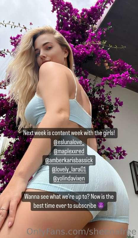 Next week is content week with the girls! Wanna see what we’..