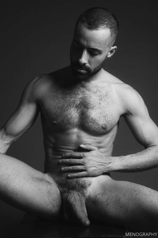 Damon shows of his hung uncut cock