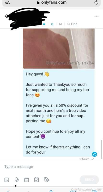 I look after my fans 👌 if you’re good to me then I’ll be goo..
