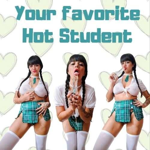 Your favorite student is addicted to sucking a dildo and the..