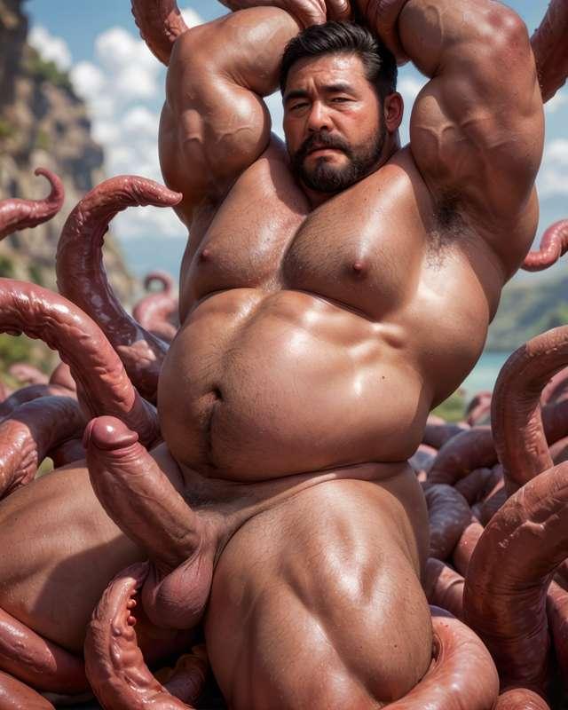 Restrained by tentacles