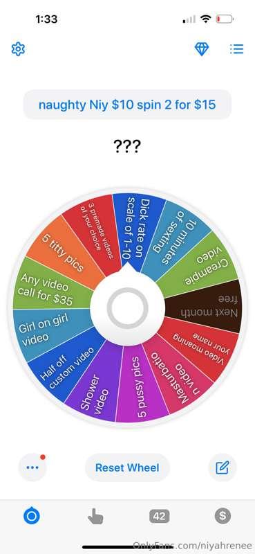 💕NEW SPIN THE Wheel 💕
1 spin is $10
2spins is $15
Send tip a..