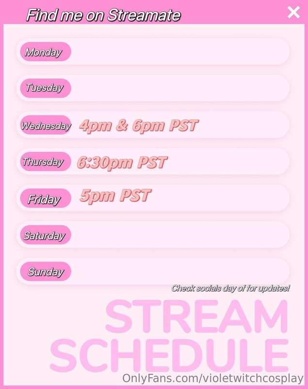 This week’s stream schedule 