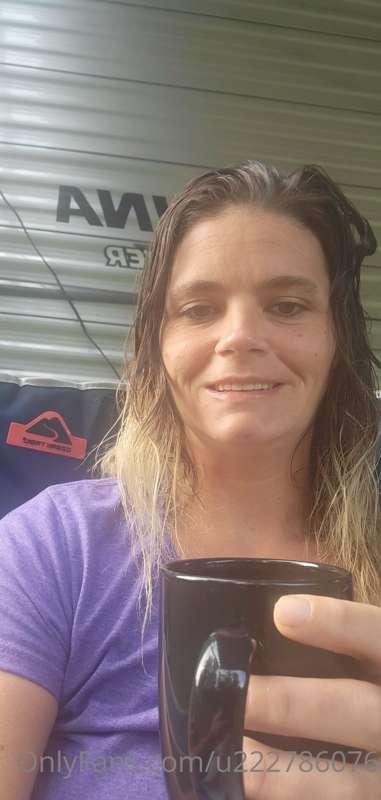 Good morning my loves. Drinking my coffee outside. Enjoying ..