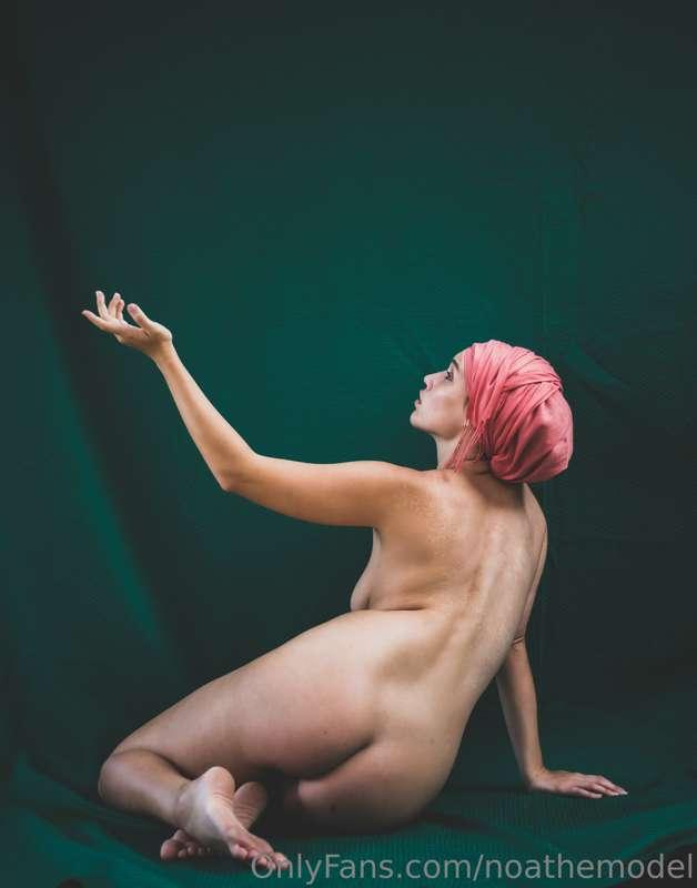 Art reference set of 20 photos with headscarf. All self shot..