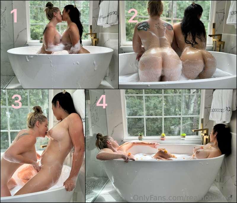 My top 4 favorite bath pictures with @sexysarabee Which one ..