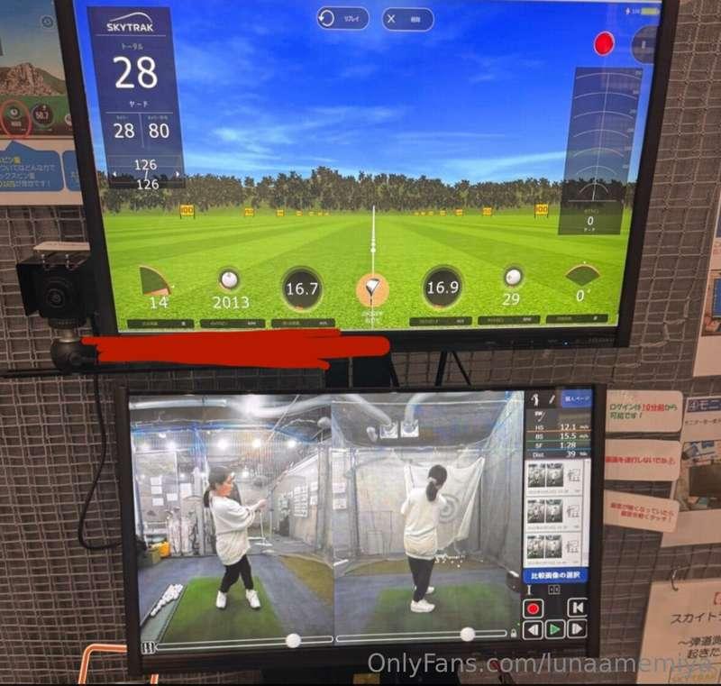 I practiced my golf game⛳️✨ It's hard...do you guys do it?🤭