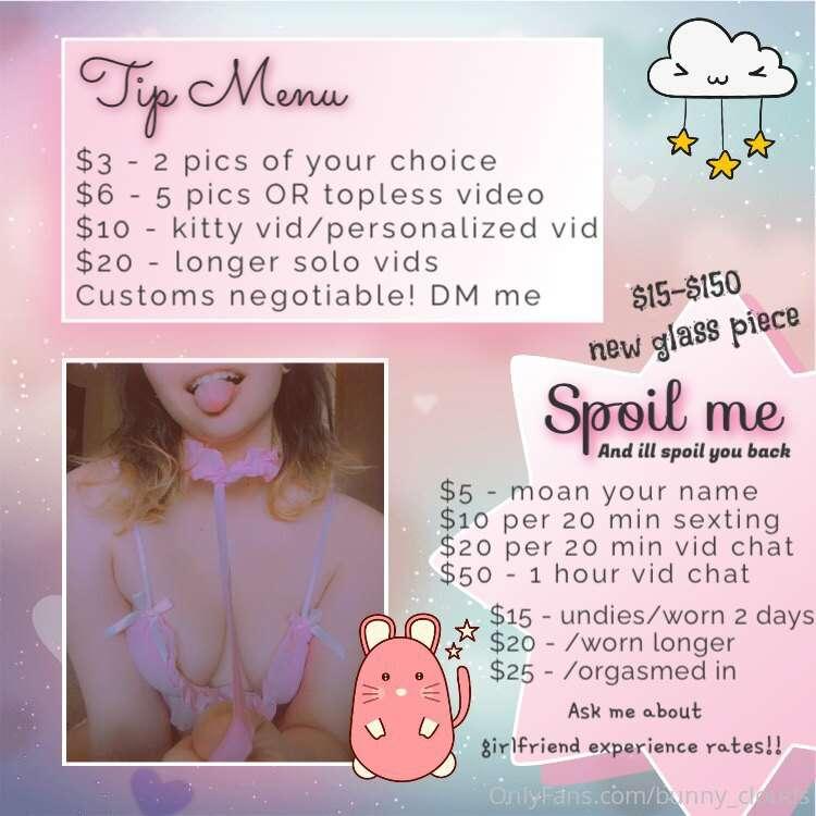 Updated tip menu 💕 let me know 🥰