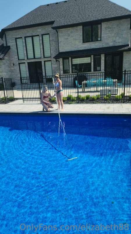 when the pool boy is gone, mommy loves doing the dirty work