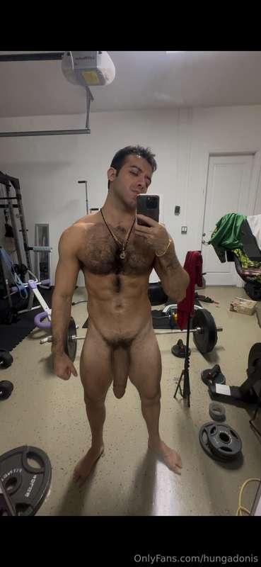 What IG can’t see, Whipping that cock out after my work out...
