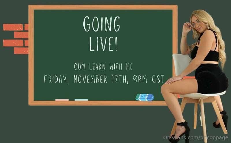 Don’t be late for class! Friday at 9pm cst!