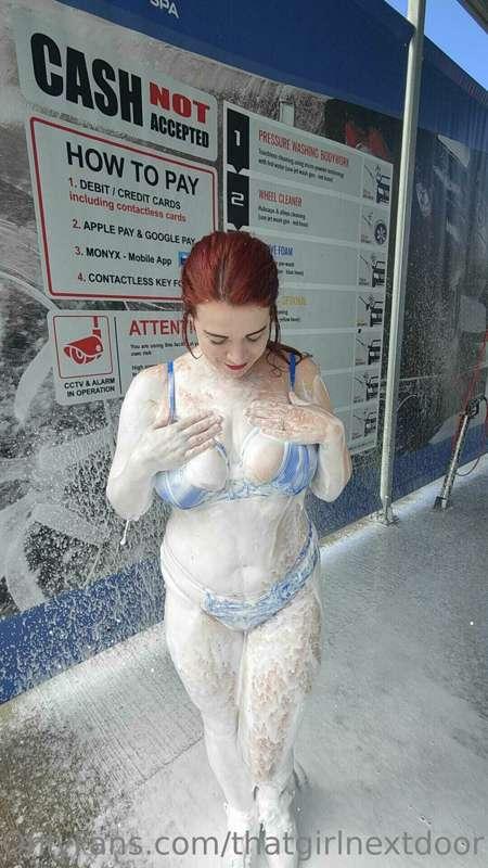 Love getting soapy 😋😋 want to help clean me off 🥵