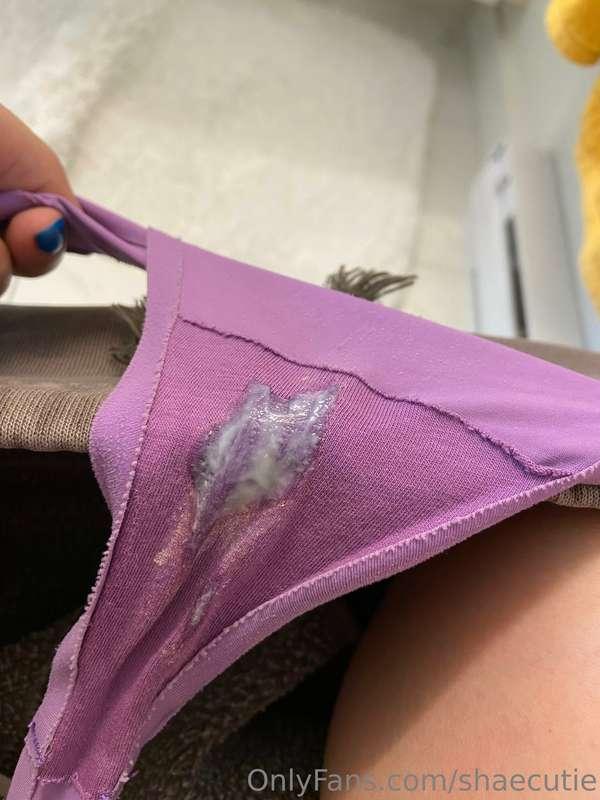 Wet creamy panties. Would you taste?