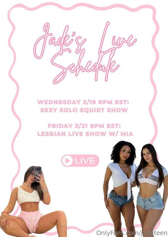 omggg!!! my official live schedule for this week 🤩 looking f..