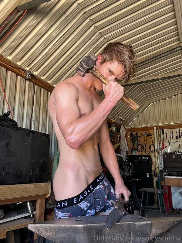 Morning coffee then a quickie in the forge before work?