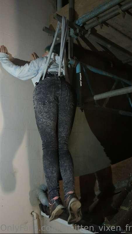 Scaffolding hanging wedgie vid! 
Hanging by my undies the wh..