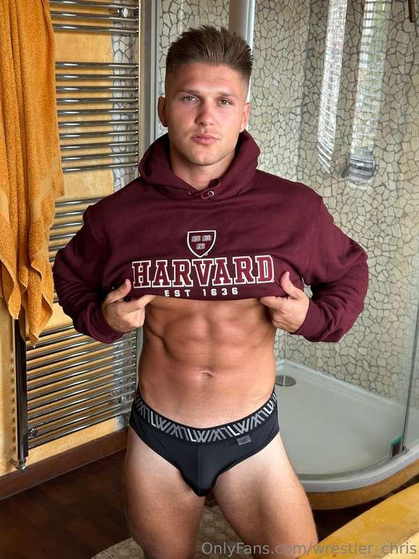 Jacket up, briefs tight… abs aren’t the only thing popping t..