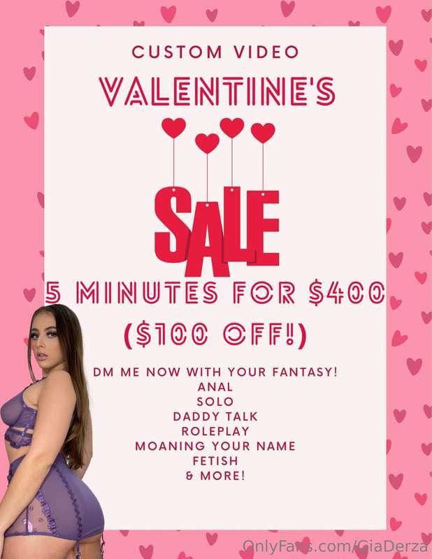 ## 𝘾𝙐𝙎𝙏𝙊𝙈 𝙑𝙄𝘿𝙀𝙊 𝙑𝘼𝙇𝙀𝙉𝙏𝙄𝙉𝙀’𝙎 𝙎𝘼𝙇𝙀 💘 5 𝙢𝙞𝙣𝙪𝙩𝙚𝙨 𝙛𝙤𝙧 $400! ($100..