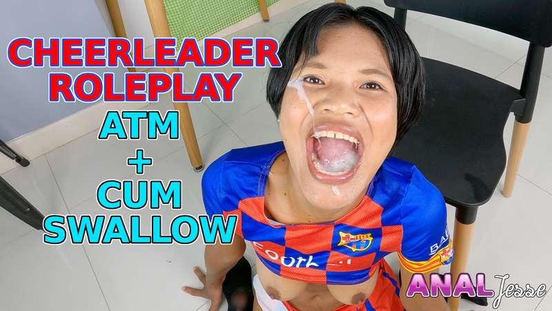 Cheerleader Roleplay - Anal ATM Cum Swallowing
Time: 18:56

I have the sexy Cheerleader video! Fun short intro with dancing. Roleplay about my coach is angry with me for being a slut. Lots of ATM and good camera angle and swallow the cum. I made a really fun intro with some music, dancing and showing off my cute cheerleader outfit.  I think it is sexy and fun! Coach called me meet with him after practice.  He wanted to talk about some rumors he heard that I was having sex with all the boys!  Threatening to expel me from school the only thing I could think to do was to try and change his mind! BJ with me kneeling on the floor in front of my coach.  I really want to stay on the team so I did my best to get the whole cock down my throat, but it is SO big! Standing anal bent over the table. The camera is down low so you can see the action and my face. I go ass to mouth (ATM) four times! His cock is really so big and yummy I can't stop, I just want more and more. Anal on the chair.  I'm kneeling on the chair and he is behind me with the camera POV now. You can really see how tight and greedy my asshole is! I beg for more and more and even show off my gape until... He goes ass to mouth one last time and gives me ALL of his cum in my mouth.  After showing it off I swallow because I am a good girl and ask permission to suck his cock a little more to check if there is any more cum for me.