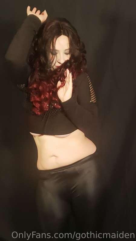 Filming a little dance video. Underboob anyone?